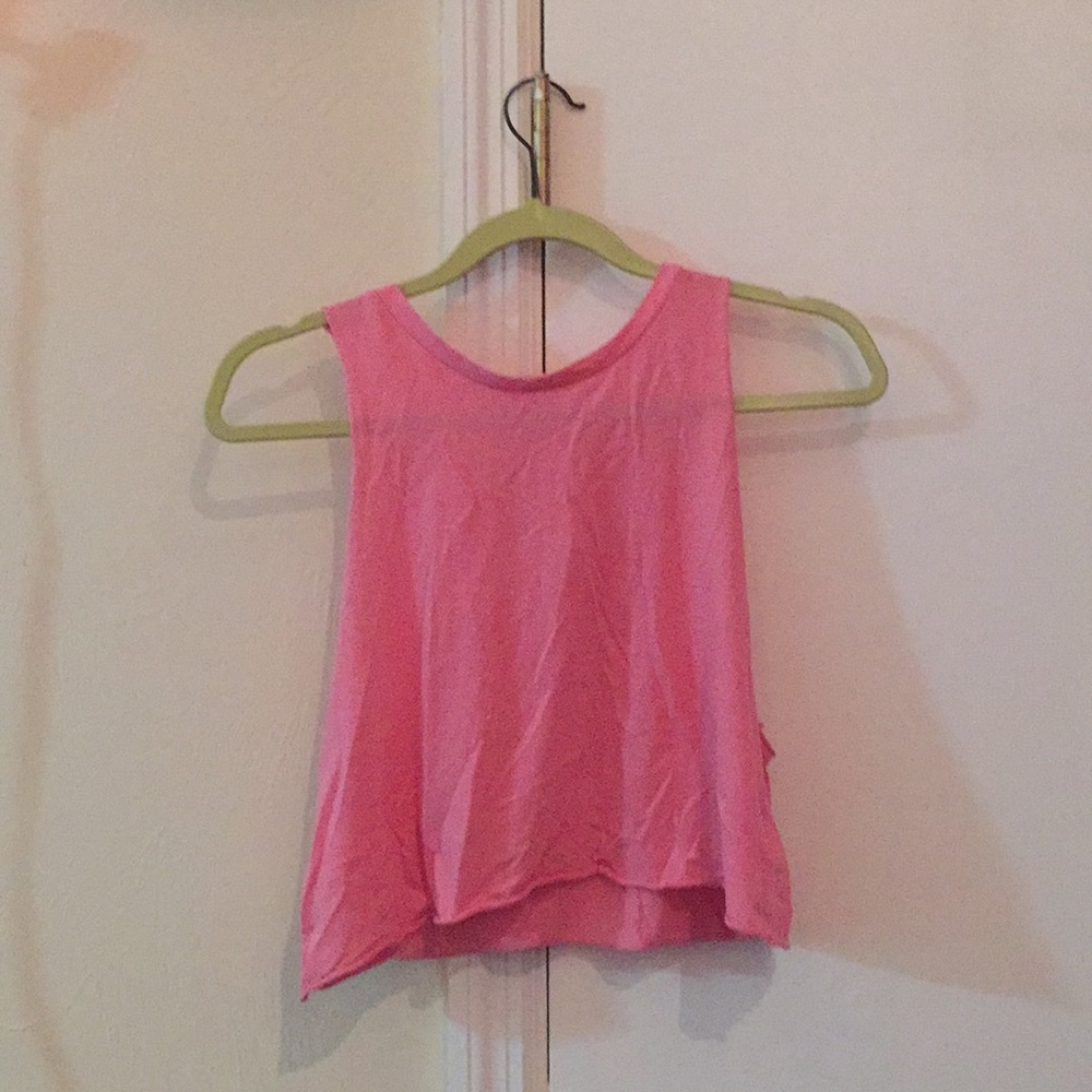 Pink muscle tank crop top